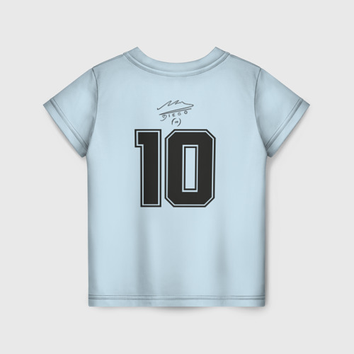 Детская футболка 3D с принтом Диего Марадона (подпись), вид сзади #1