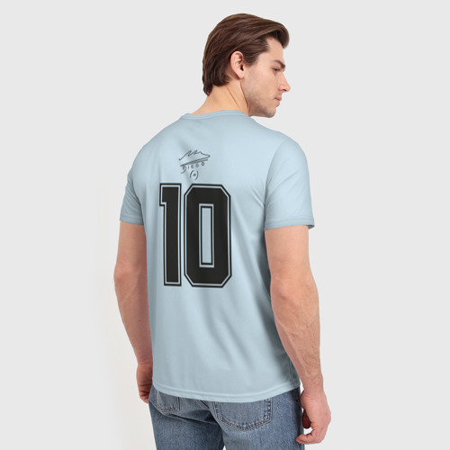 Мужская 3D футболка с принтом Диего Марадона (подпись), вид сзади #2