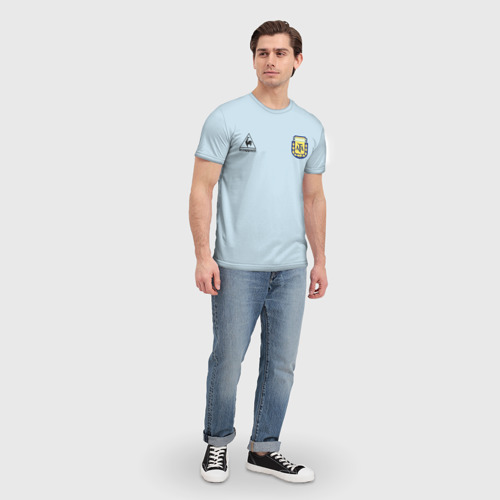 Мужская 3D футболка с принтом Диего Марадона (подпись), вид сбоку #3