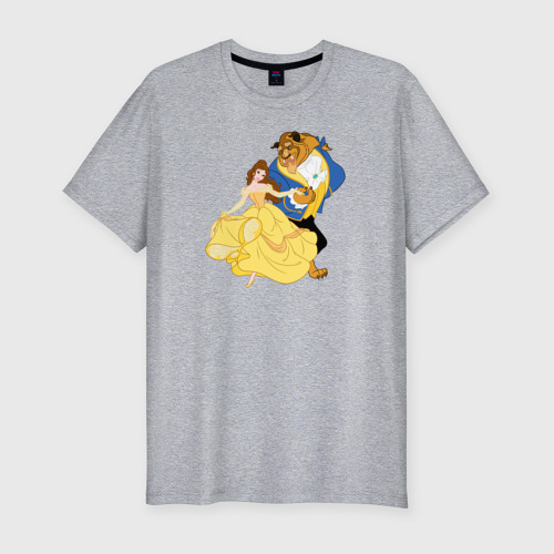 Мужская футболка премиум с принтом Красавица и Чудовище, вид спереди #2