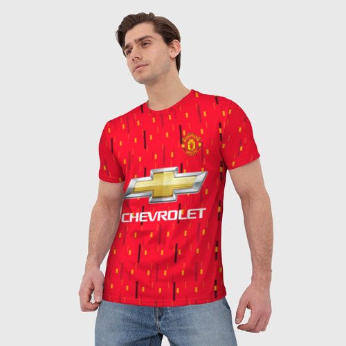 Мужская футболка 3D с принтом Форма Манчестер - Роналду, фото на моделе #1