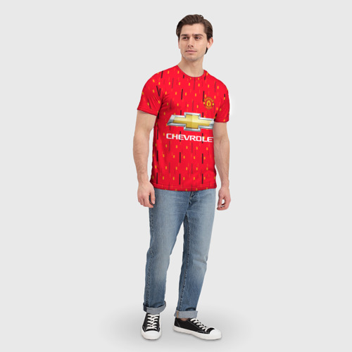 Мужская футболка 3D с принтом Форма Манчестер - Роналду, вид сбоку #3