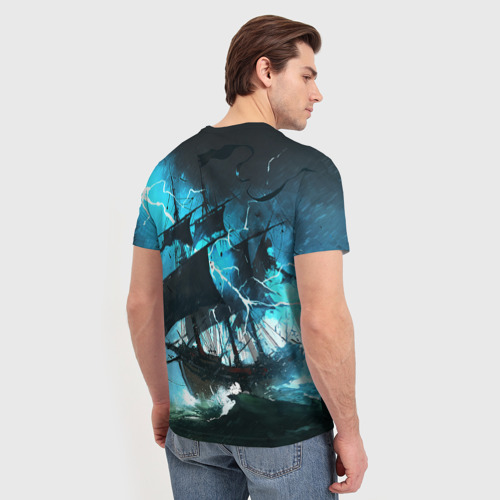 Мужская футболка 3D с принтом Летучий голландец, вид сзади #2