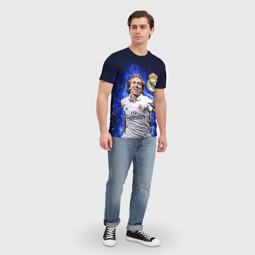 Мужская футболка 3D с принтом ЛУКА МОДРИЧ / РЕАЛ МАДРИД, вид сбоку #3