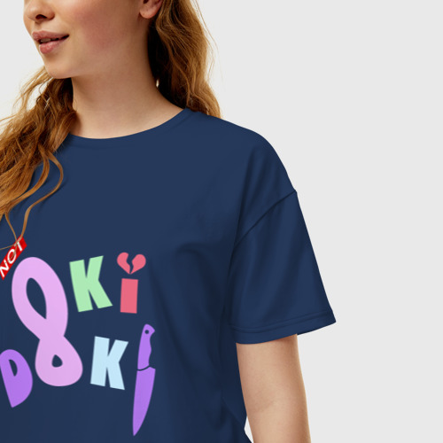 Женская футболка хлопок Oversize с принтом Not Oki Doki Doki Literature Club, фото на моделе #1