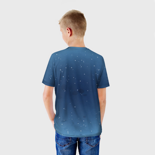 Детская футболка 3D с принтом Два дельфина, вид сзади #2