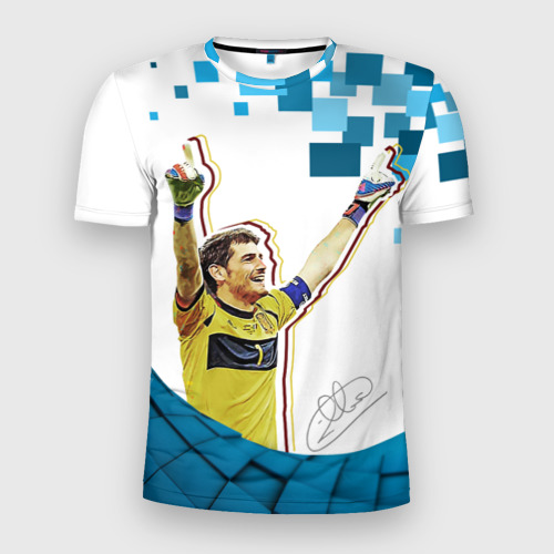 Мужская футболка 3D Slim с принтом Iker Casillas, вид спереди #2