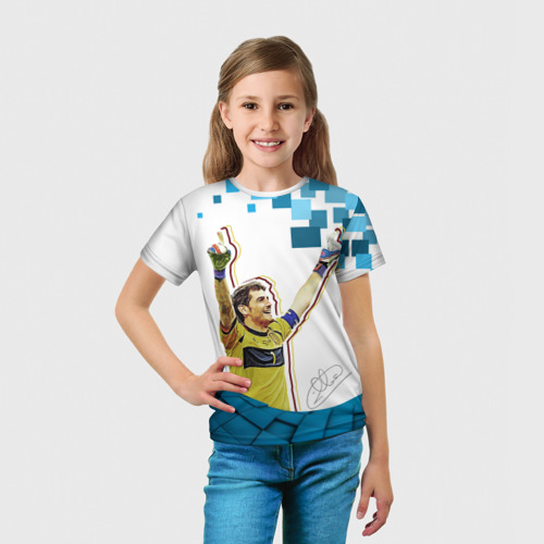 Детская футболка 3D с принтом Iker Casillas, вид сбоку #3
