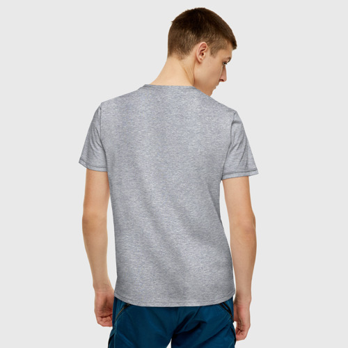Мужская футболка хлопок с принтом Огромный улов, вид сзади #2
