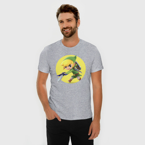 Мужская футболка премиум с принтом Линк, фото на моделе #1