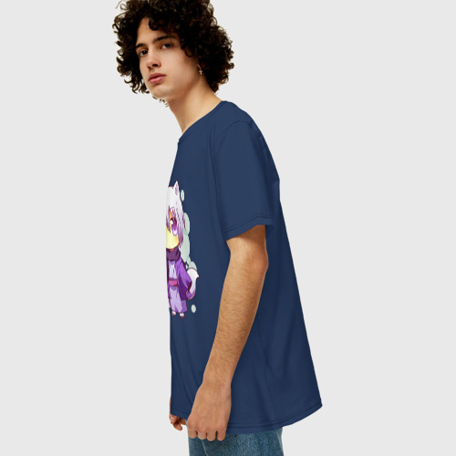 Мужская футболка хлопок Oversize с принтом Ёкай Томоэ, вид сбоку #3