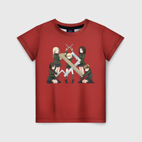 Детская футболка 3D с принтом Girls und Panzer Правда, вид спереди #2