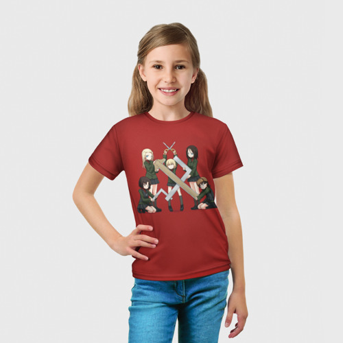 Детская футболка 3D с принтом Girls und Panzer Правда, вид сбоку #3