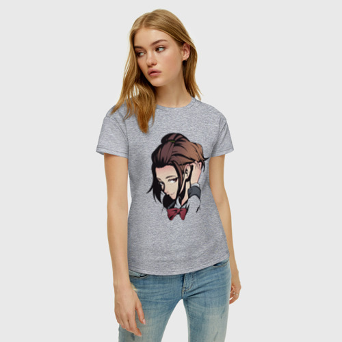 Женская футболка хлопок с принтом Сатоми, фото на моделе #1