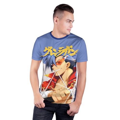 Мужская футболка 3D спортивная с принтом Kamina, фото на моделе #1