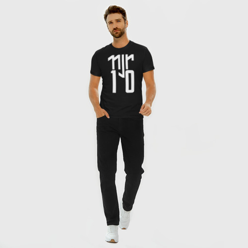 Мужская футболка хлопок Slim с принтом Наймар 10 лого, вид сбоку #3