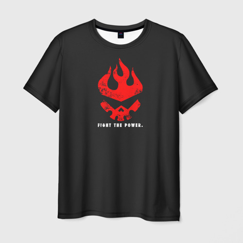 Мужская футболка 3D с принтом Fight the power, вид спереди #2