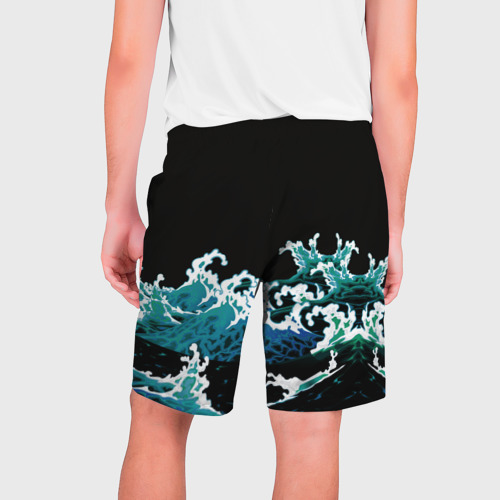 Мужские шорты 3D с принтом Корабль на Волнах | Кракен, вид сзади #1