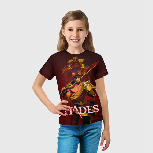 Детская футболка 3D с принтом Zagreus Hades, вид сбоку #3