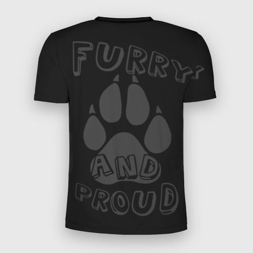 Мужская футболка 3D Slim с принтом Furry proud, вид сзади #1