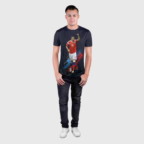 Мужская футболка 3D Slim с принтом Артем Дзюба, вид сбоку #3