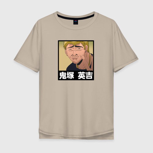Мужская футболка хлопок Oversize с принтом Onizuka face, вид спереди #2