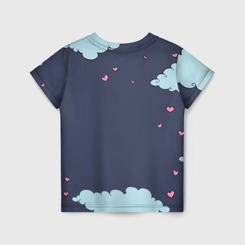 Детская футболка 3D с принтом Сонный ленивец, вид сзади #1