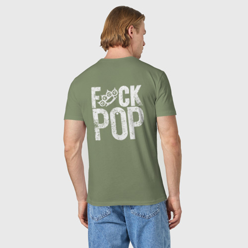 Мужская футболка хлопок с принтом Five Finger Death Punch | 5FDP, вид сзади #2