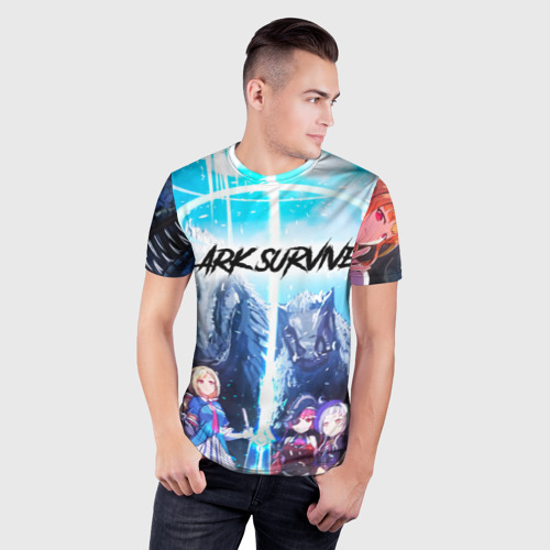 Мужская футболка 3D Slim с принтом Saint Ark, фото на моделе #1