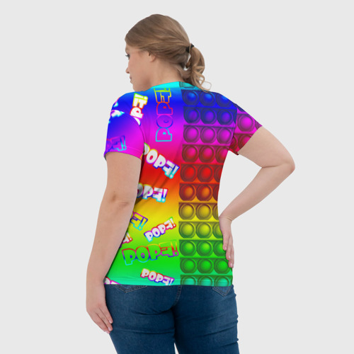 Женская футболка 3D с принтом POP it!, вид сзади #2