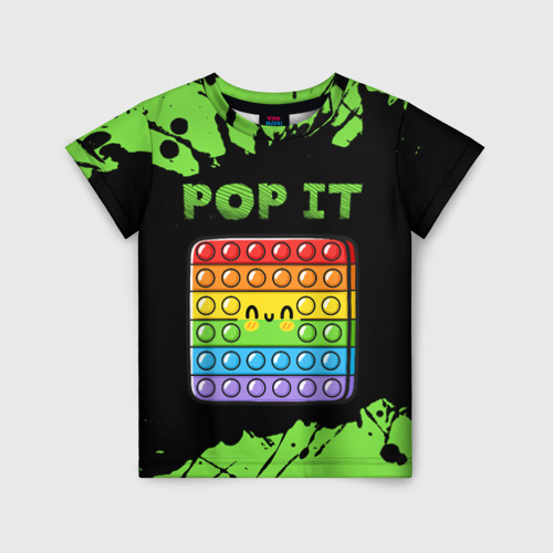 Детская футболка 3D с принтом Поп Ит Симпл Димпл - Краска, вид спереди #2