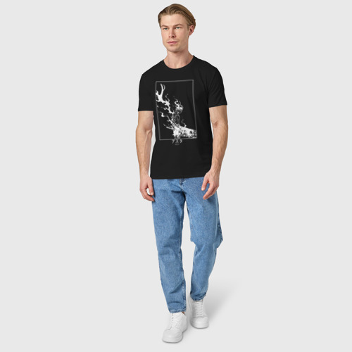 Мужская футболка хлопок с принтом Черный Аста Чёрный клевер, вид сбоку #3