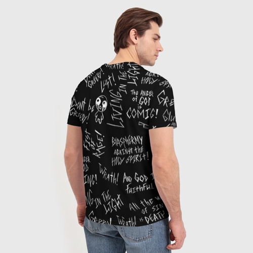 Мужская 3D футболка с принтом The Binding of Isaac; Dogma, вид сзади #2