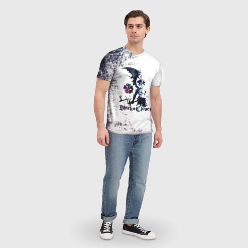 Мужская футболка 3D с принтом Чёрный демонический Аста Либе, вид сбоку #3