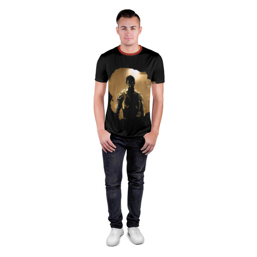Мужская футболка 3D спортивная с принтом Взгляд Адама, вид сбоку #3