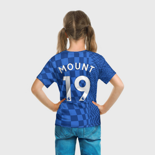 Детская футболка 3D с принтом Маунт Челси форма 2021-2022, вид сзади #2