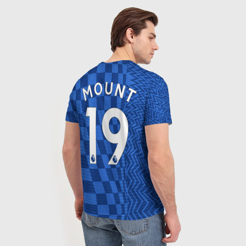 Мужская футболка 3D с принтом Маунт Челси форма 2021-2022, вид сзади #2