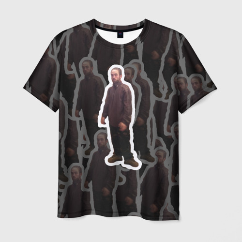 Мужская футболка 3D с принтом Роберт Паттинсон Мем, вид спереди #2