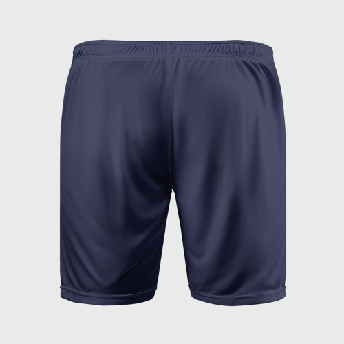 Мужские шорты спортивные с принтом Форма сборной Франции домашняя, вид сзади #1