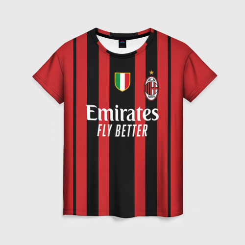 Женская футболка 3D с принтом Ибрагимович Милан 2021/2022, вид спереди #2