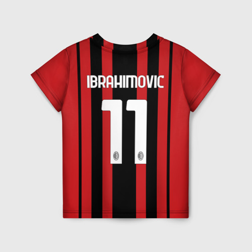 Детская 3D футболка с принтом Ибрагимович Милан 2021/2022, вид сзади #1