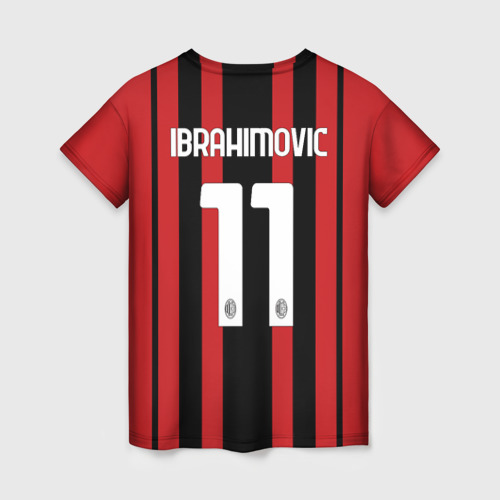 Женская футболка 3D с принтом Ибрагимович Милан 2021/2022, вид сзади #1