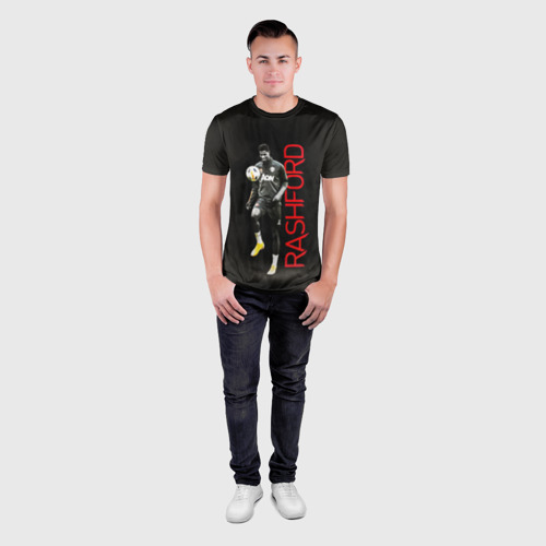 Мужская футболка 3D Slim с принтом Marcus Rashford, вид сбоку #3