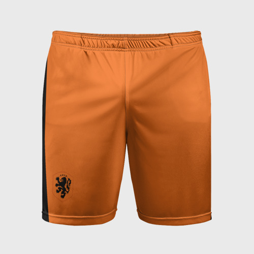 Мужские шорты спортивные с принтом Йохан Кройф: домашняя форма, вид спереди #2