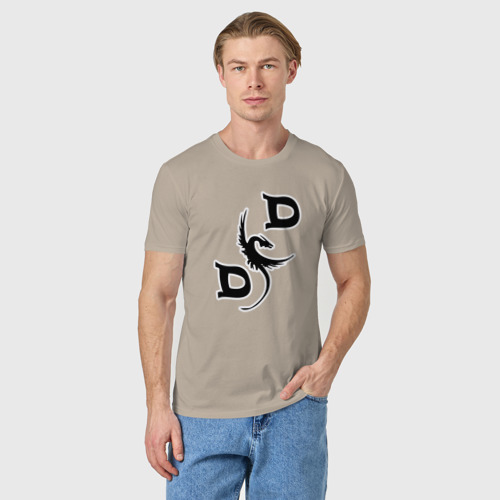 Мужская футболка хлопок с принтом D&D | Dragon, фото на моделе #1