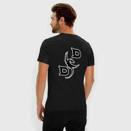 Мужская футболка хлопок Slim с принтом D&D Dragon, вид сзади #2