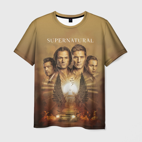 Мужская 3D футболка с принтом Supernatural, вид спереди #2