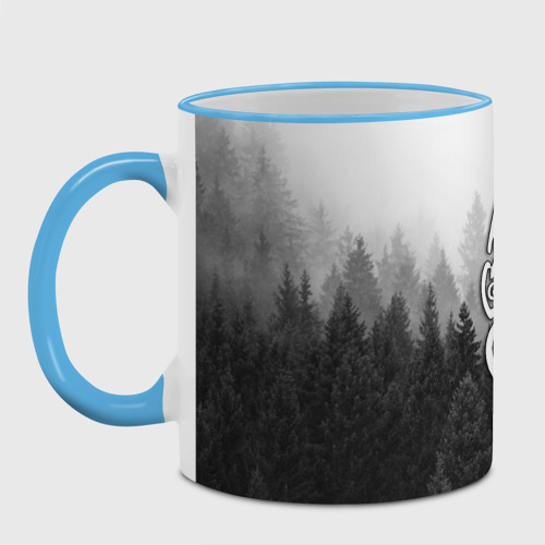 Кружка с полной запечаткой с принтом ВЕЛЕС туманный лес, фото на моделе #1