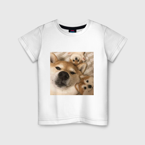 Детская футболка хлопок с принтом Мем про собак, вид спереди #2