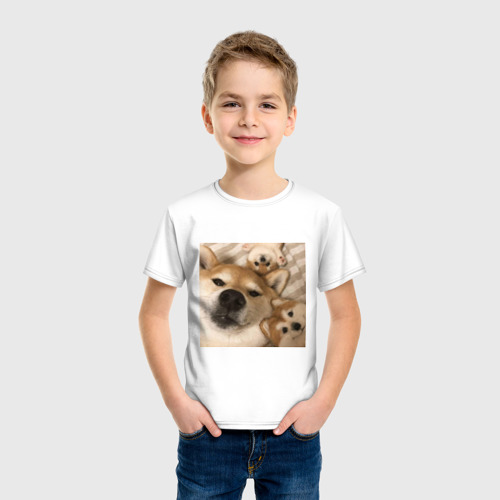 Детская футболка хлопок с принтом Мем про собак, фото на моделе #1